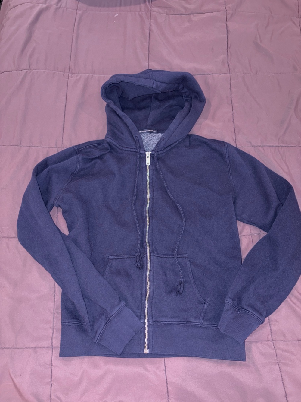 Brandy Melville Navy full zip hoodie